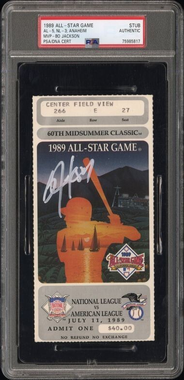 Bo Jackson Signed Autographed Authentic 1989 All-Star Game ASG Ticket Stub PSA Bo Jackson Signed Autographed Authentic 1989 All-Star Game ASG Ticket Stub PSA