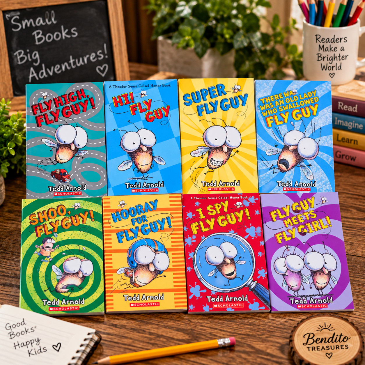 Fly Guy Tedd Arnold Lot 8 Books Scholastic Kids Early Readers Excellent
