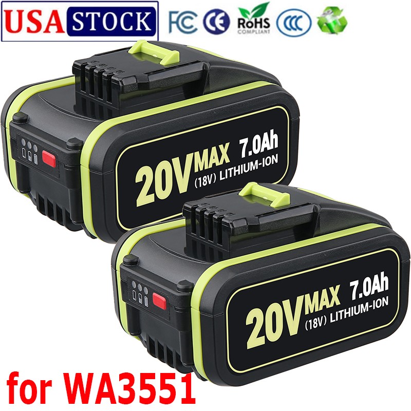 2X 7.0Ah 20V Lithium Battery for WA3551 WA3551.1 WA3553.2 WX386 WX390 For Worx 2X 7.0Ah 20V Lithium Battery for WA3551 WA3551.1 WA3553.2 WX386 WX390 For Worx