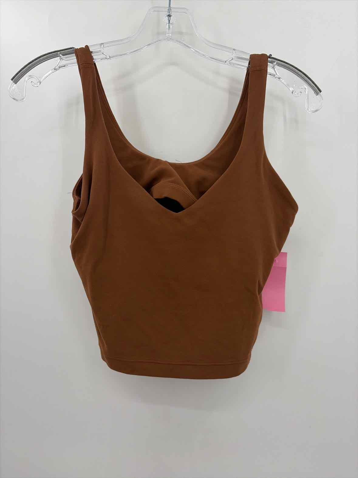 Pre-Owned Lululemon Brown Size 6 Cropped Athletic Tank Pre-Owned Lululemon Brown Size 6 Cropped Athletic Tank
