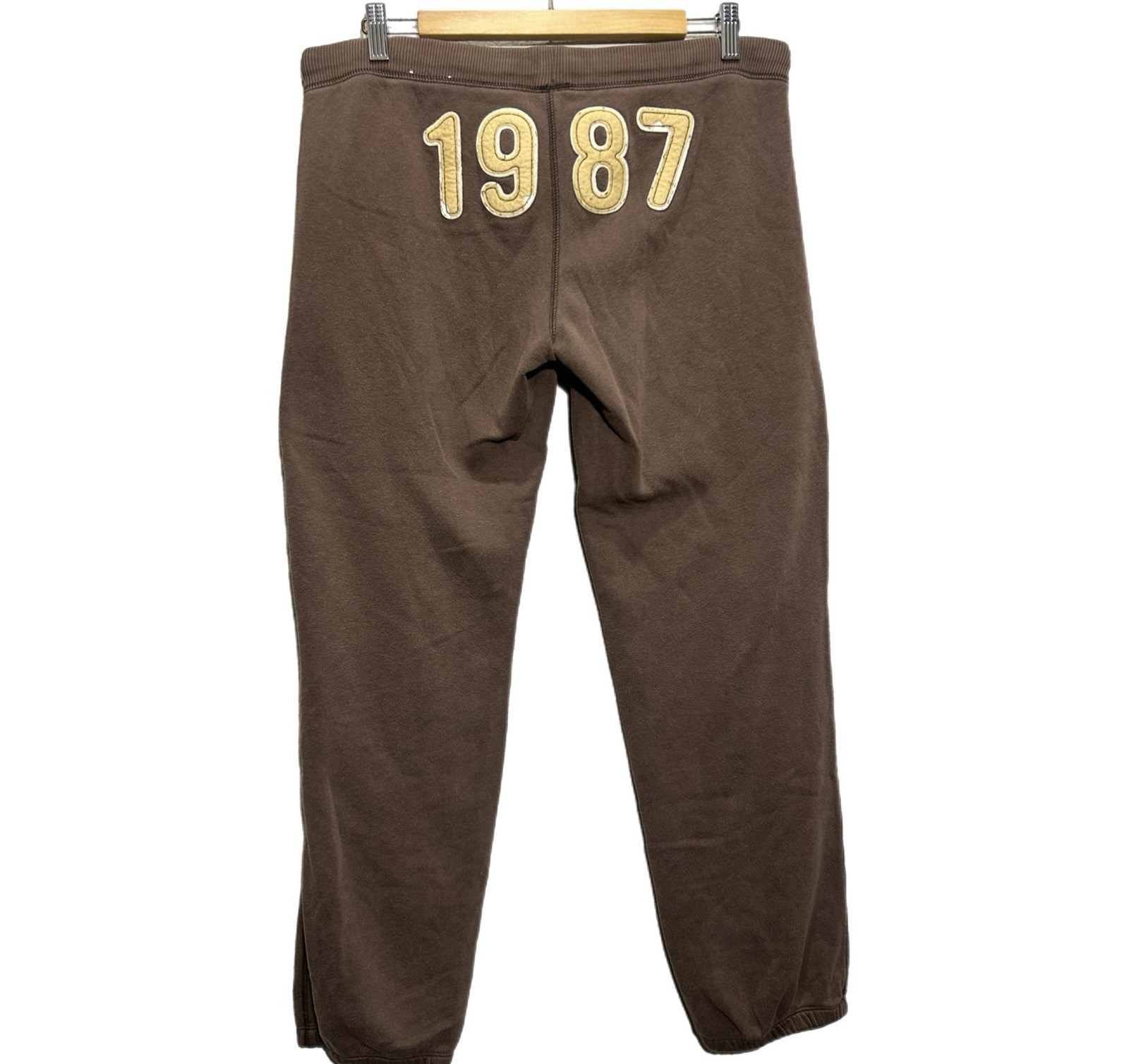 Aeropostale Women\'s Sweat Pants Brown Medium Preppy Embroidered 1987 Y2K Style