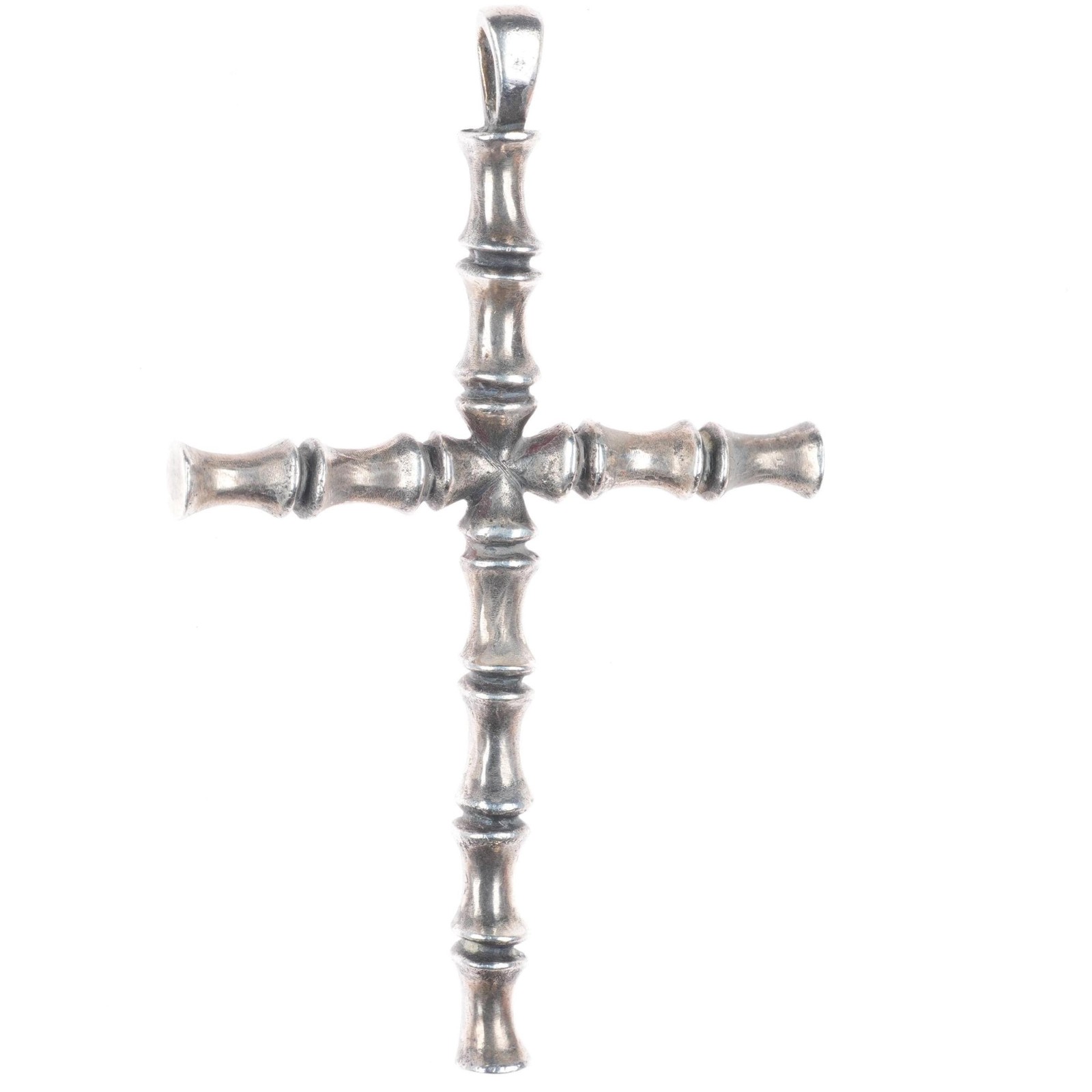 Huge retired James Avery sterling silver bamboo cross pendant