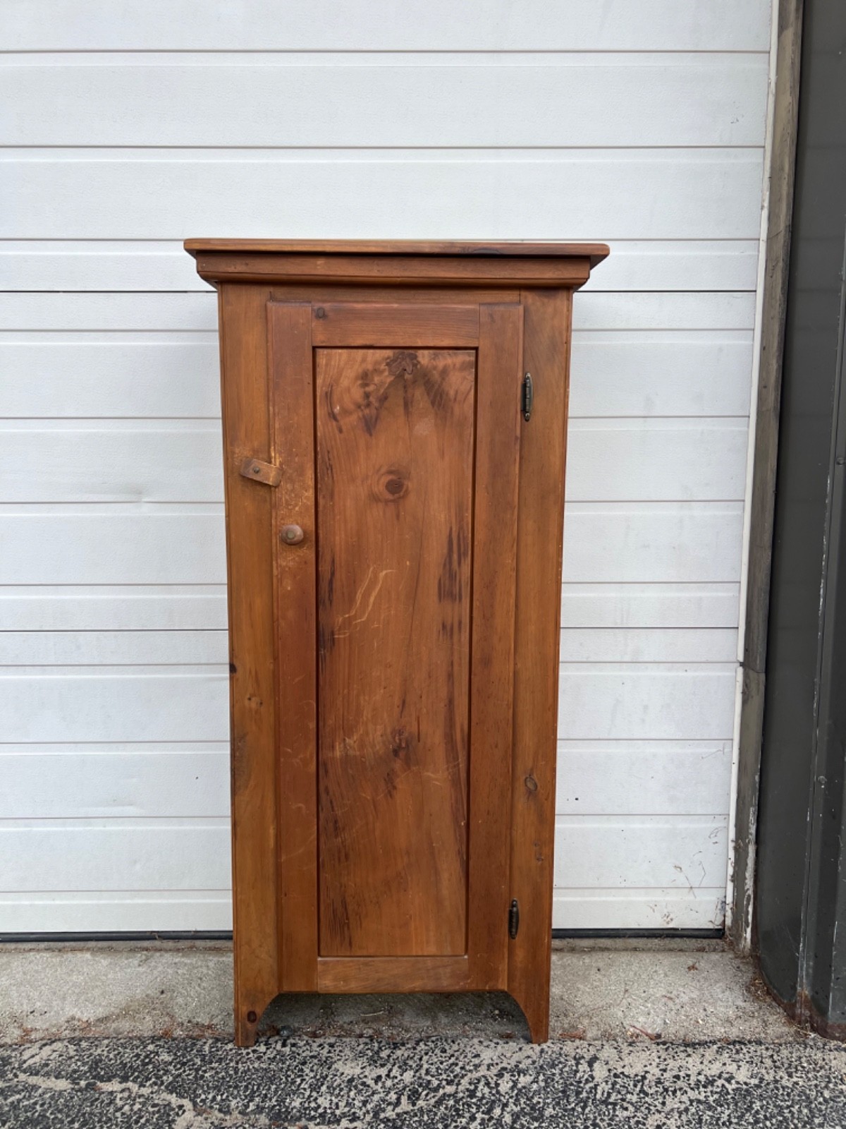 Vintage Farmhouse Style Freestanding Pine Cabinet with Shelves