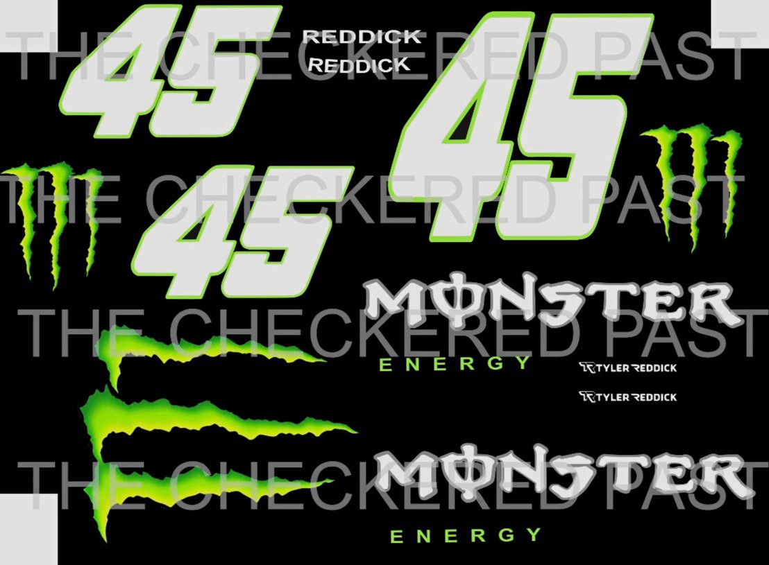 1/12 Losi Toyota Camry Decals for Tyler Reddick Monster Energy #45