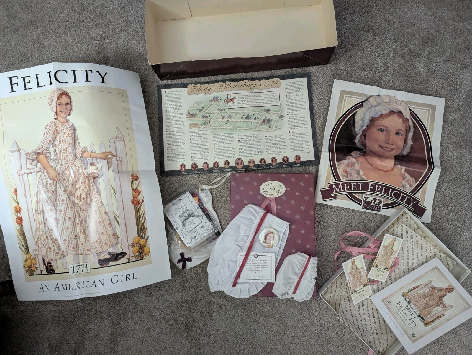 Pleasant Company American Girl Felicity 1991 Original Launch Tea Party Gift Box Pleasant Company American Girl Felicity 1991 Original Launch Tea Party Gift Box