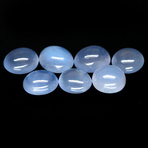 Shola Genuine 17.82 Ct Natural Blue Agate / Chalcedony 7 Pieces from Turkey