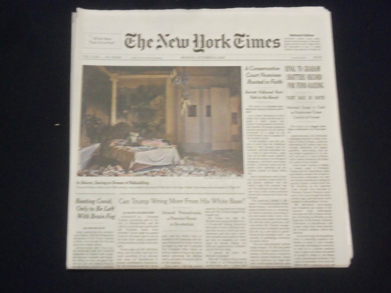 2020 OCTOBER 12 NEW YORK TIMES - AMY CONEY BARRETT ROOTED IN FAITH-SUPREME COURT