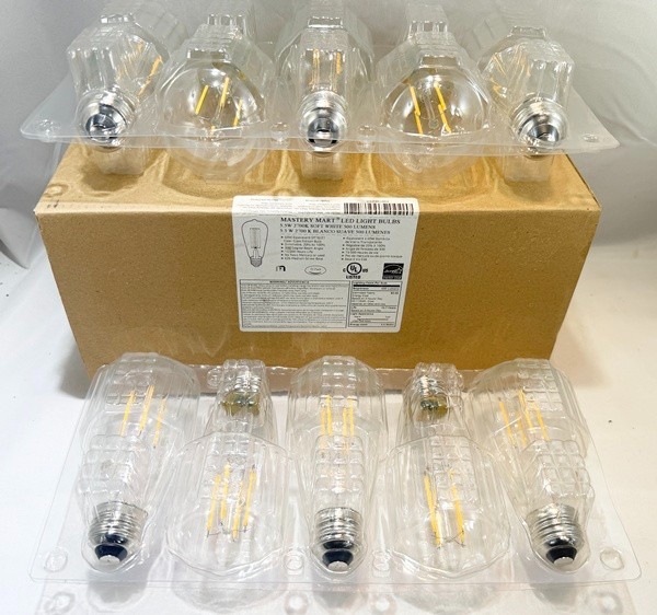 MASTERY MART 10 Pack Vintage Edison Bulbs E26 Led Bulb 5.5W Dimmable NEW MASTERY MART 10 Pack Vintage Edison Bulbs E26 Led Bulb 5.5W Dimmable NEW