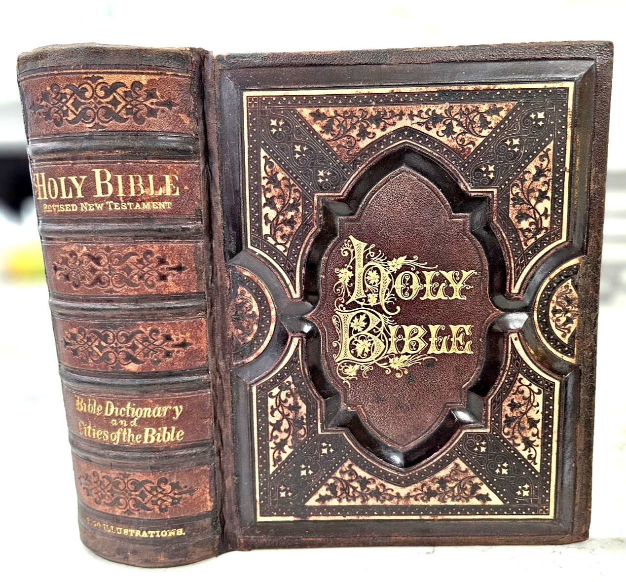 1876 Antique BIBLE w/Apocrypha Royal Quarto bible family 2000 pictorial 1800's 1876 Antique BIBLE w/Apocrypha Royal Quarto bible family 2000 pictorial 1800's