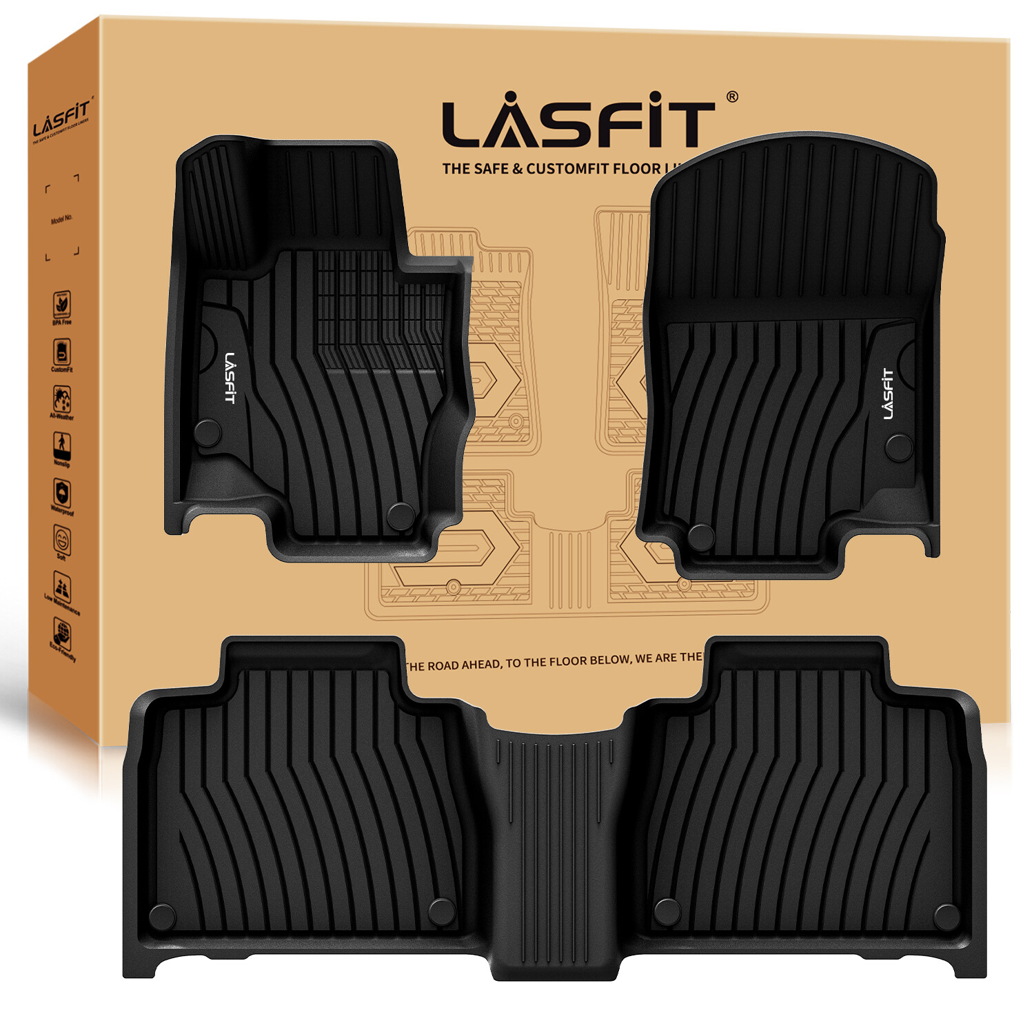 All Weather Floor Mats for Mercedes Benz 2020-2026 GLE350 GLE450 GLE53 TPE Liner