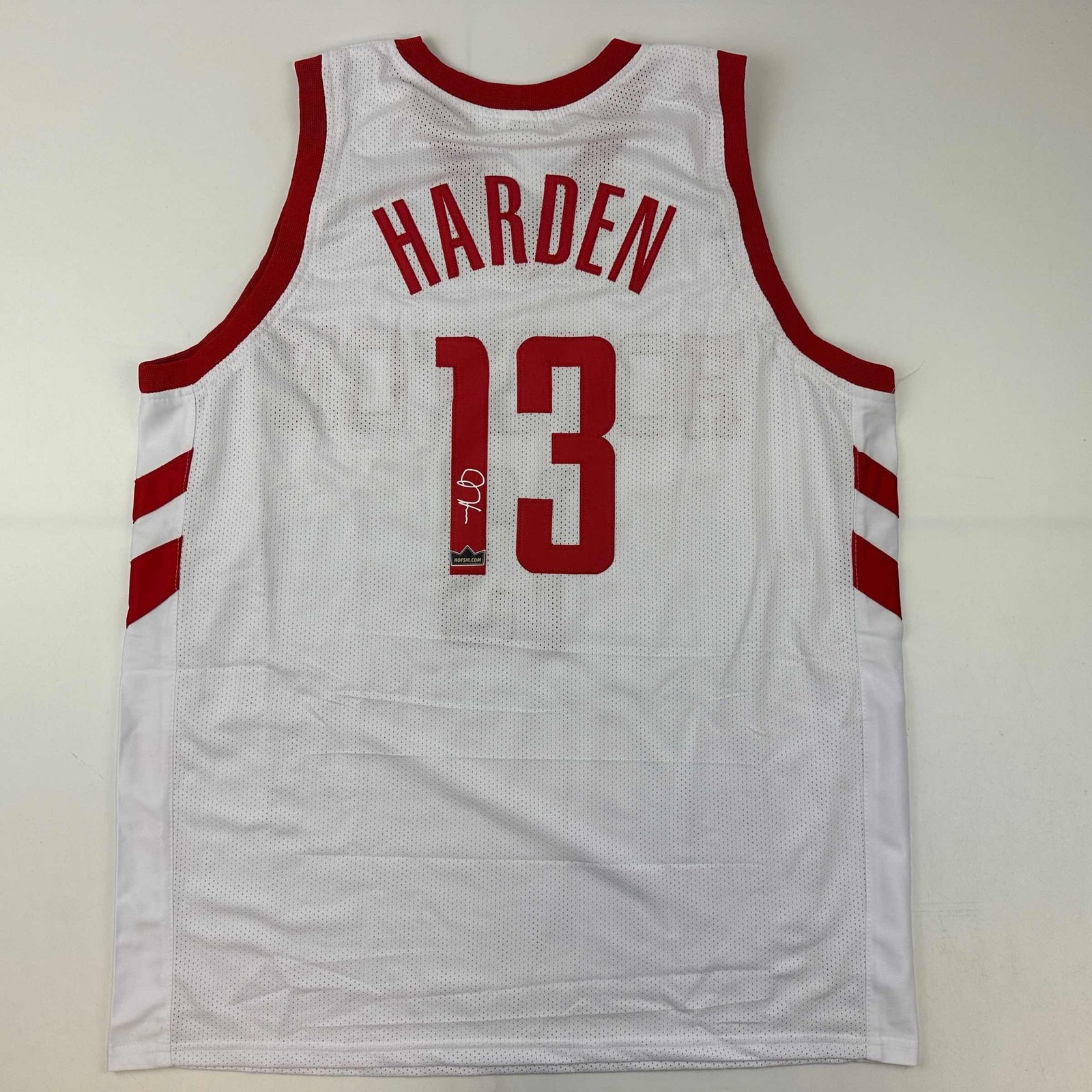 Facsimile Autographed James Harden Houston Red Reprint Jersey Size Men\'s XL