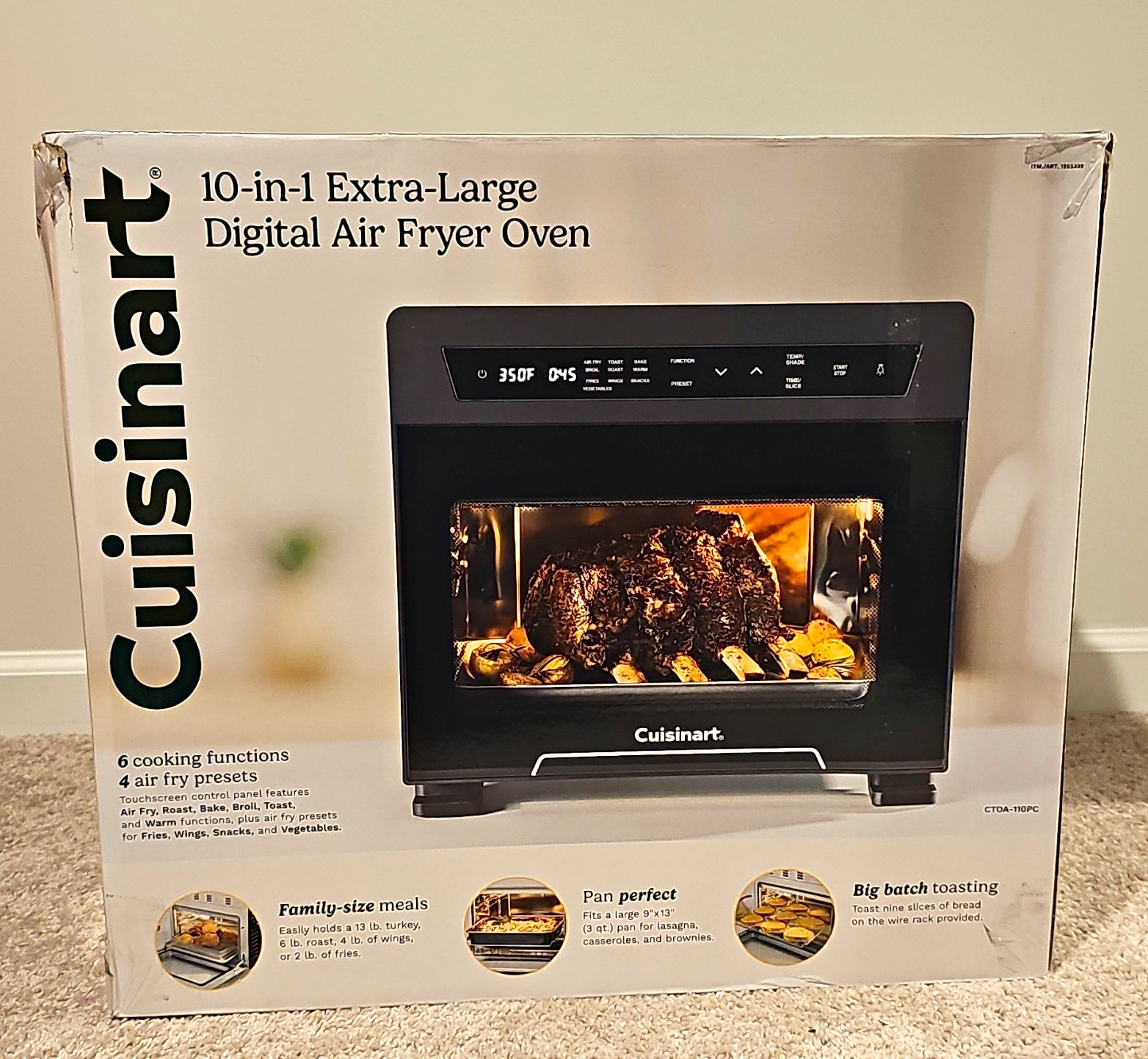 Brand New Open Box Cuisinart 10-in-1 XL Digital Air Fryer Oven Black CTOA-110PC Brand New Open Box Cuisinart 10-in-1 XL Digital Air Fryer Oven Black CTOA-110PC