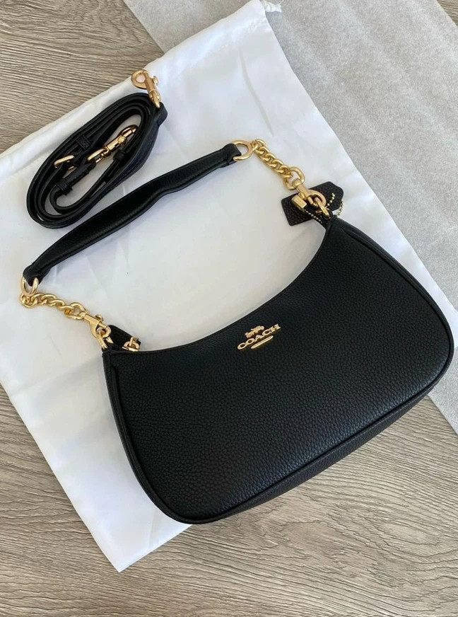 COACH Teri Shoulder Bag Canvas Black CA209 Brand New Ships from US COACH Teri Shoulder Bag Canvas Black CA209 Brand New Ships from US