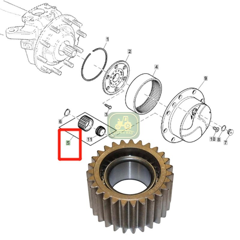 Planetary Gear Kit AL163468 L157616 For John Deere 6100D 6115D 6020 6120 6220
