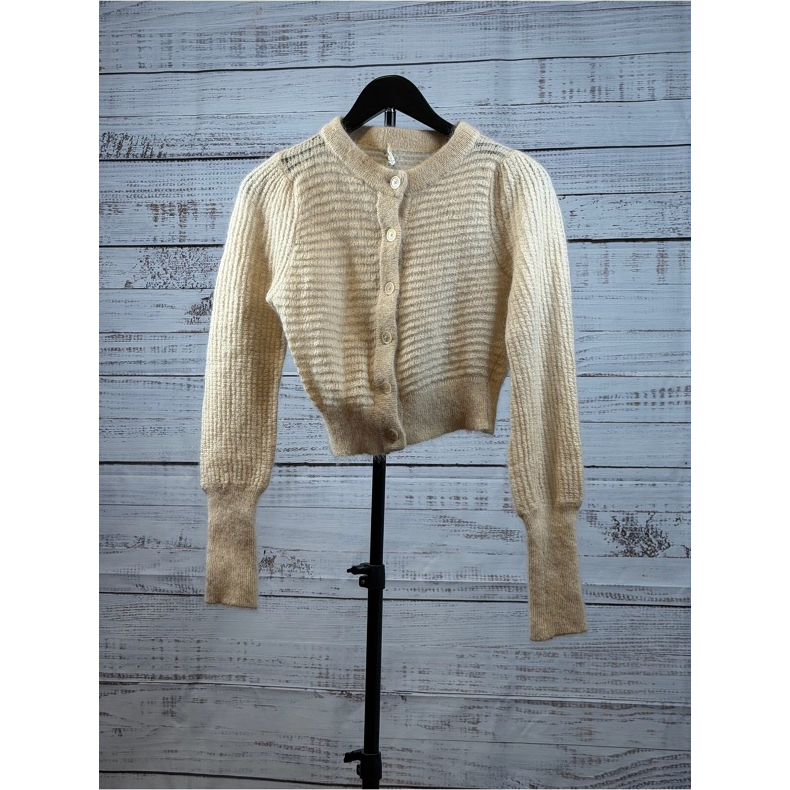 Wilfred Cream Ribbed Button Cardigan