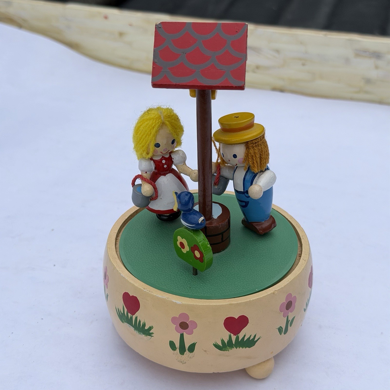 Vintage Lefton Music Box Dutch Boy Girl Wishing Well Figurine Taiwan Parts