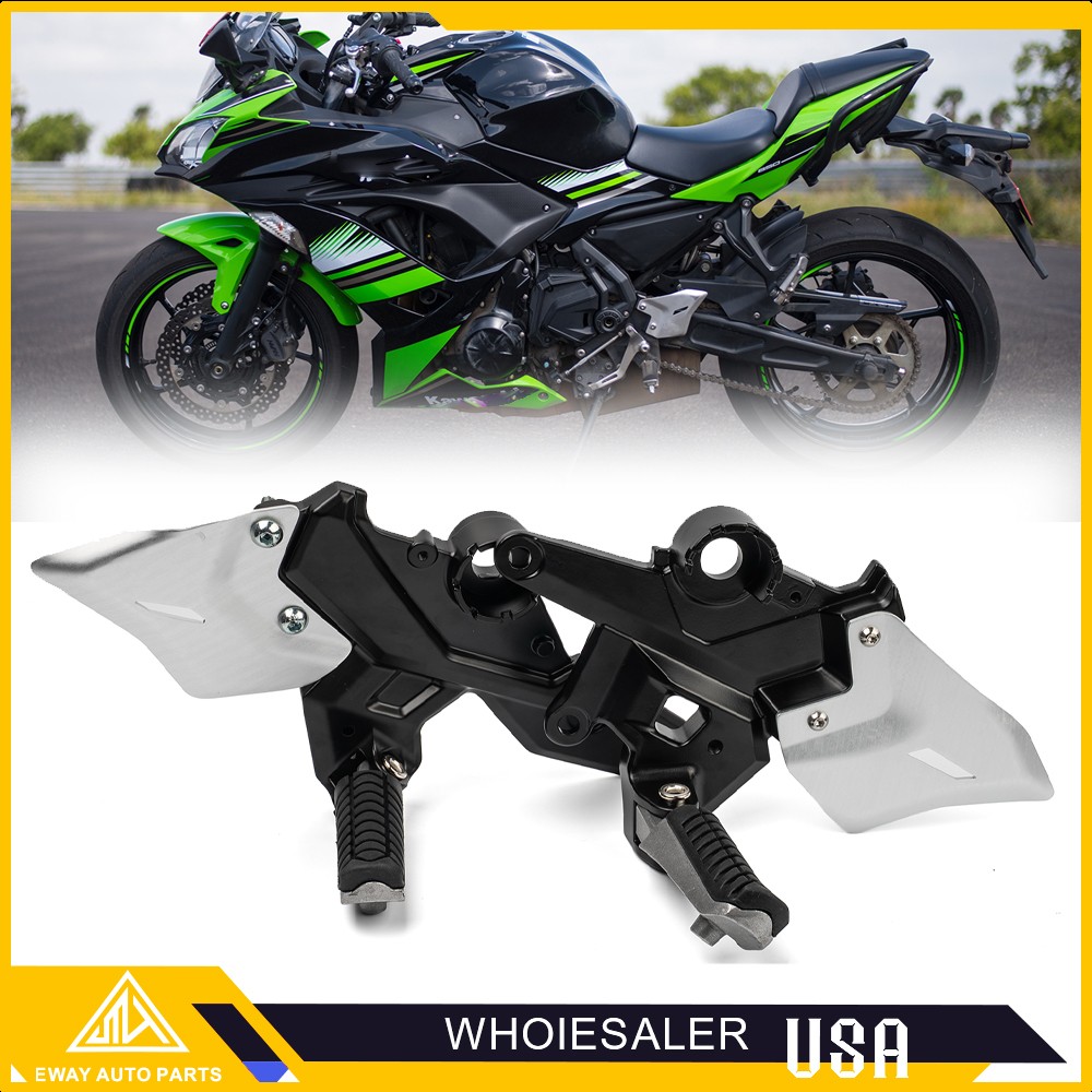 Driver Footpegs Pegs Bracket Fit For Kawasaki Z650 Ninja 650 2017-2025 17-25
