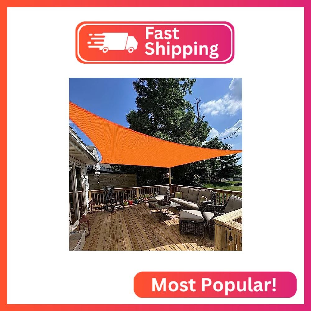 E&K Sunrise 6\' x 16\' Sun Shade Sail Rectangle Canopy Shade Cover UV Block for Pa