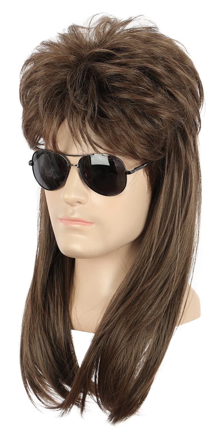 yuehong Adult Long Rock Star Style Wig Halloween Cosplay Wig Mullet Wig Heat ...