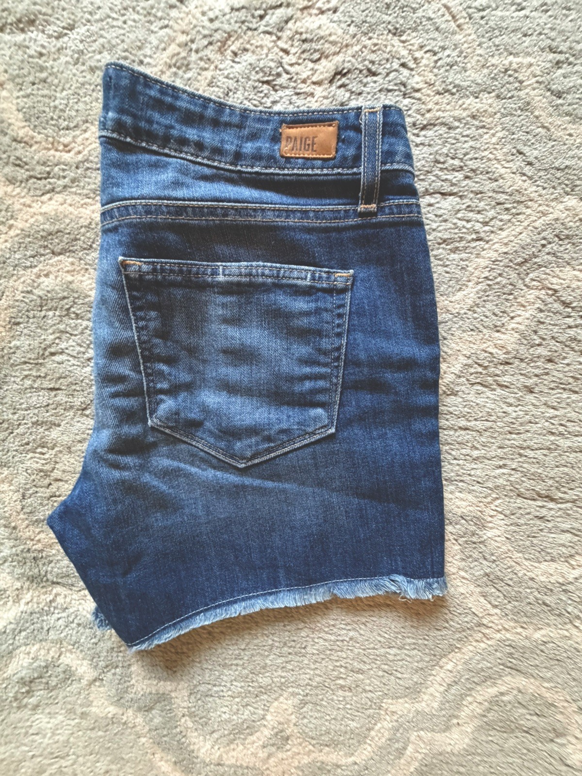 PAIGE Women’s Jimmy Jimmy Shorts Blue Denim 5-Pocket Button Closure Size 27