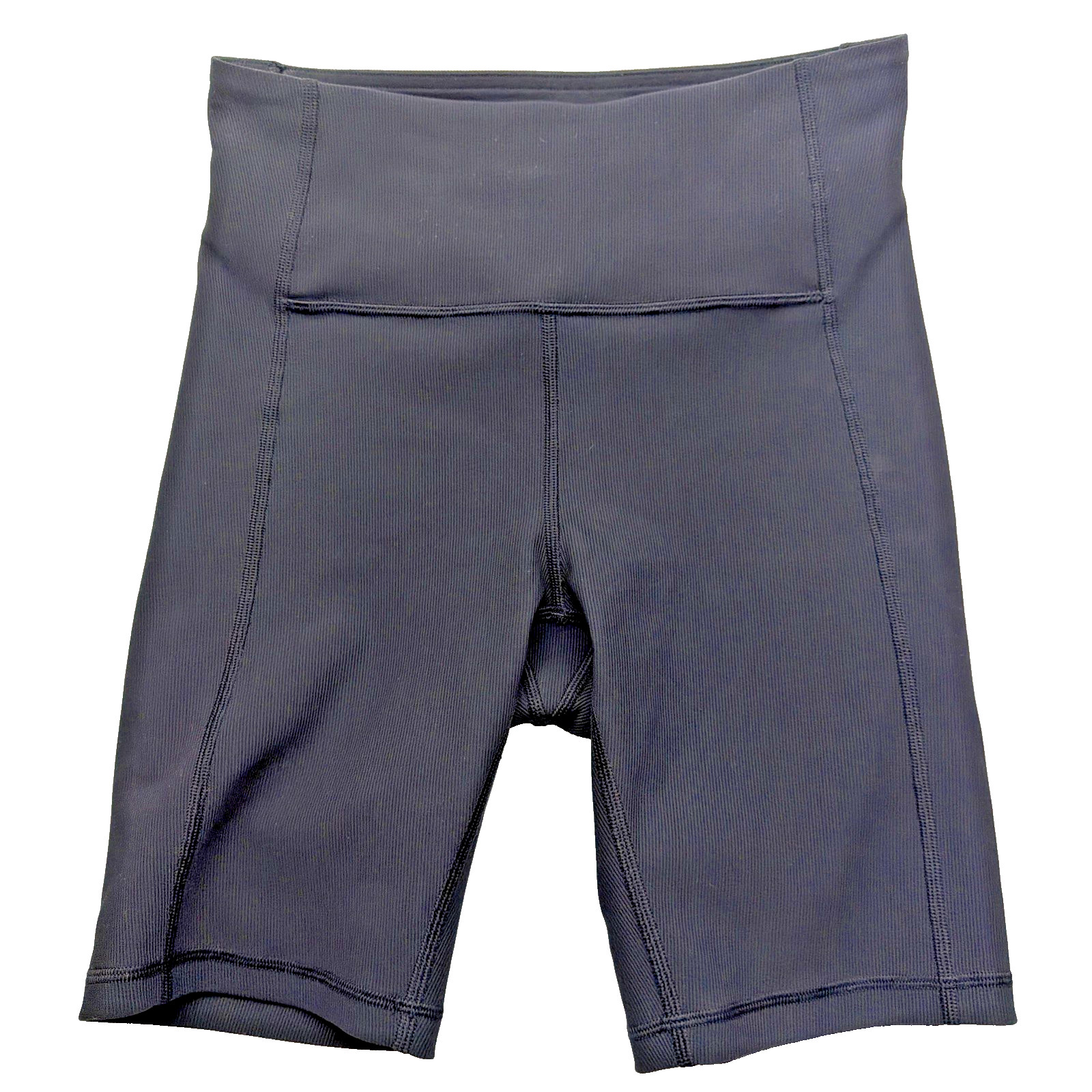 Lululemon Biker Shorts Womens Black Ribbed High Rise Athletic Yoga Gym Sz 6