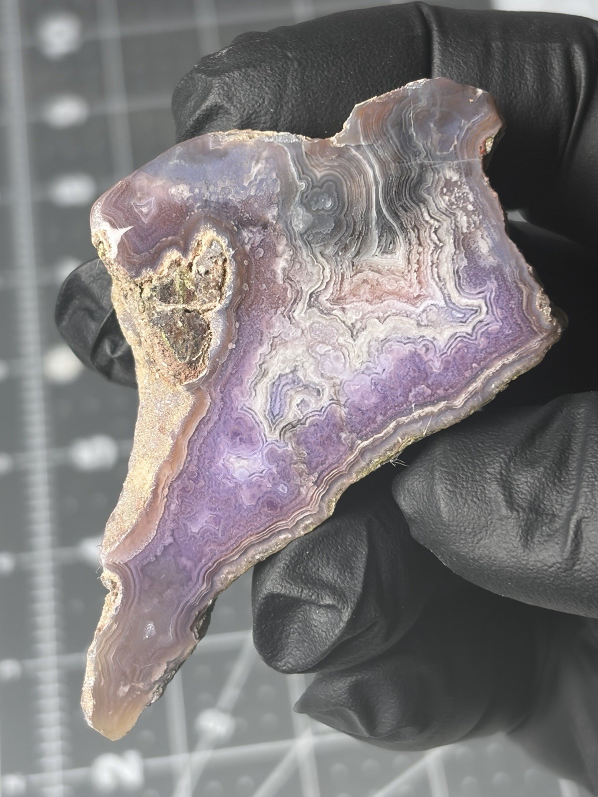 Rare Royal Aztec Lace Agate Purple Banding Old Stock Rare Royal Aztec Lace Agate Purple Banding Old Stock