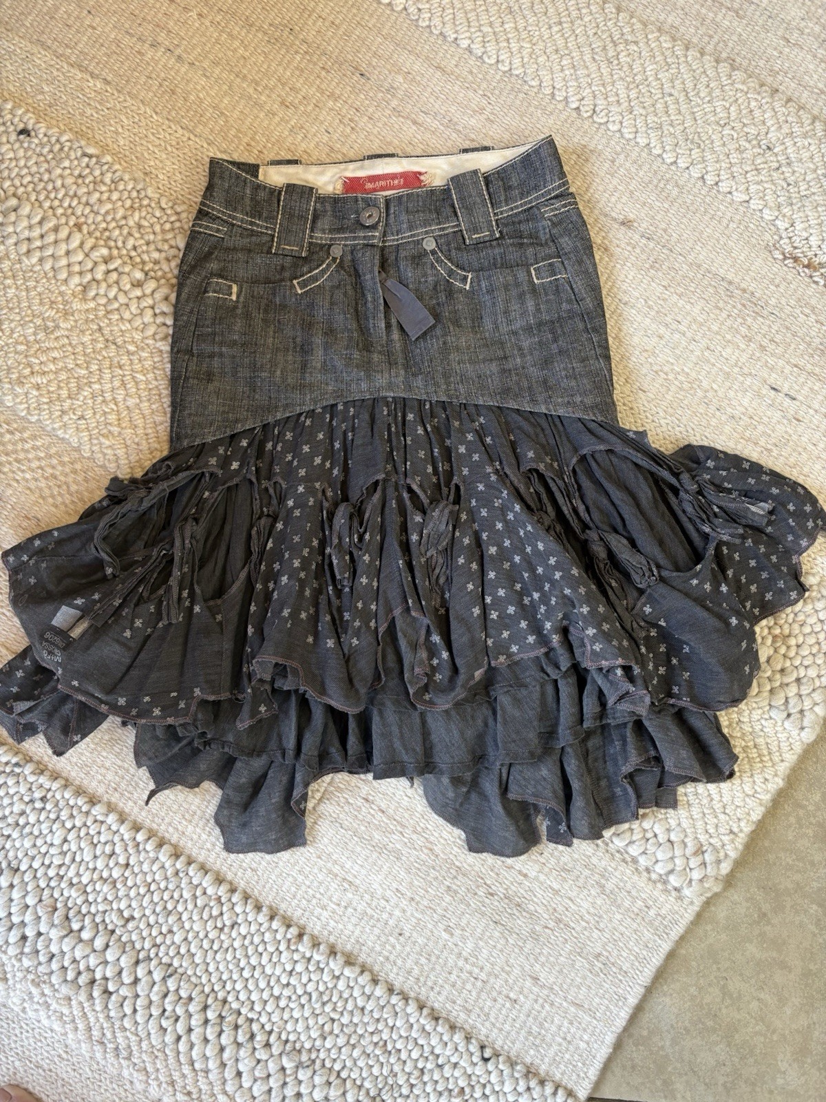 Stunning Y2K le Jean de Marithe Francois Girbaud denim skirt - size 27