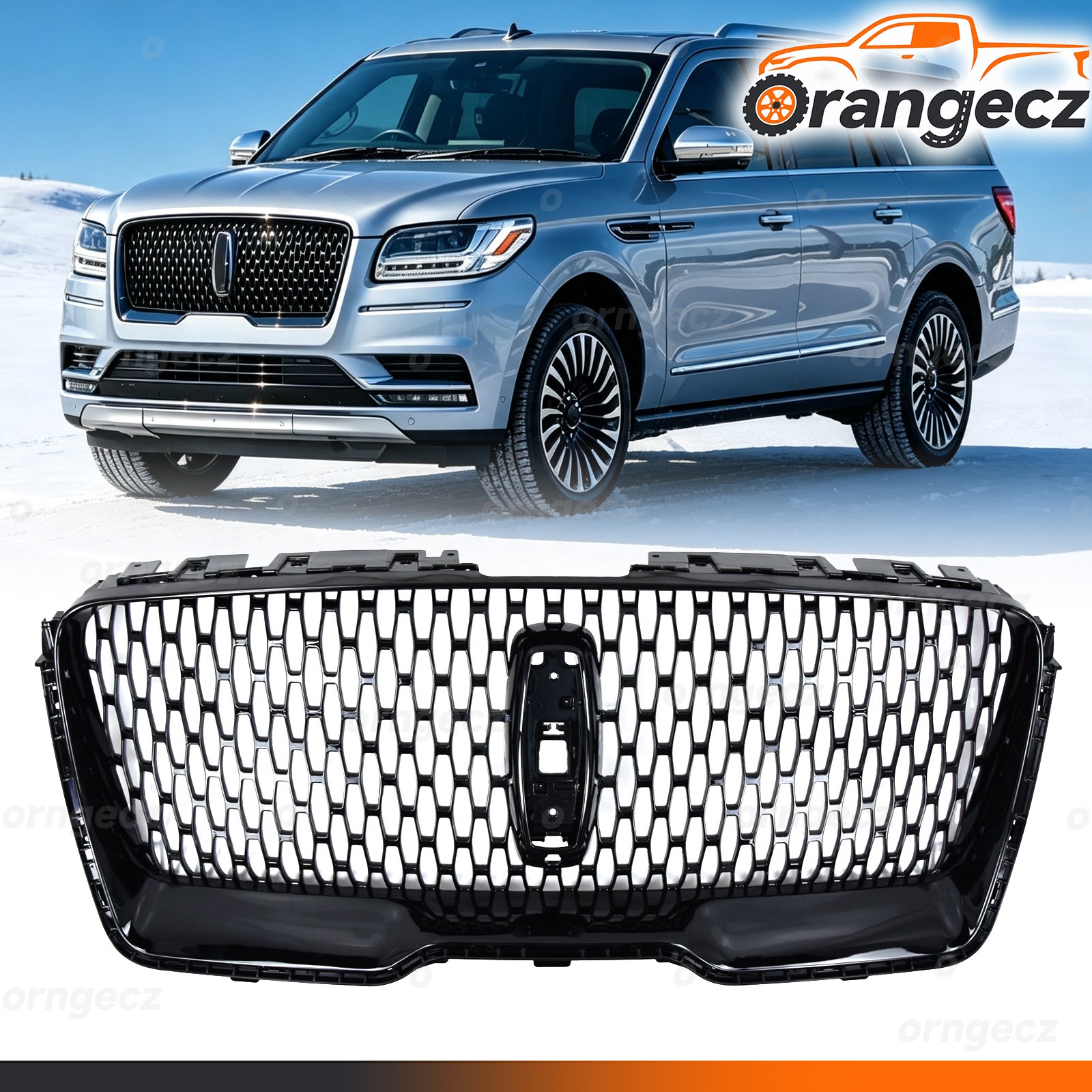 For 2018 2019 2020 Lincoln Navigator Front Upper Grille Grill Sport Gloss Black