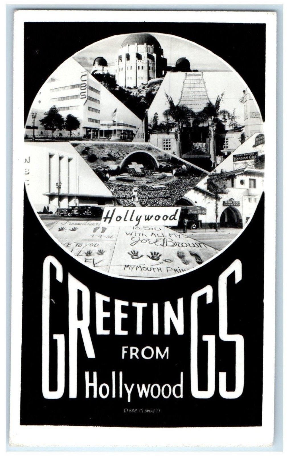 c1940\'s Greetings From Hollywood California CA RPPC Photo Vintage Postcard