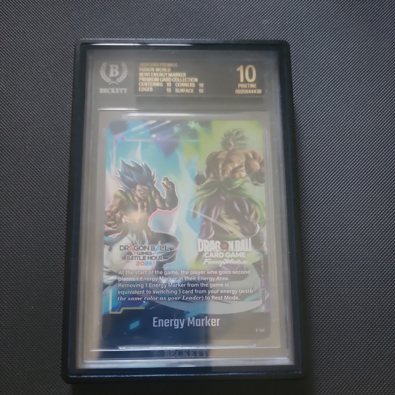 2026 DRAGON BALL SUPER PROMO FUSION WORLD ENERGY MARKER BGS BLACK LABEL K PT