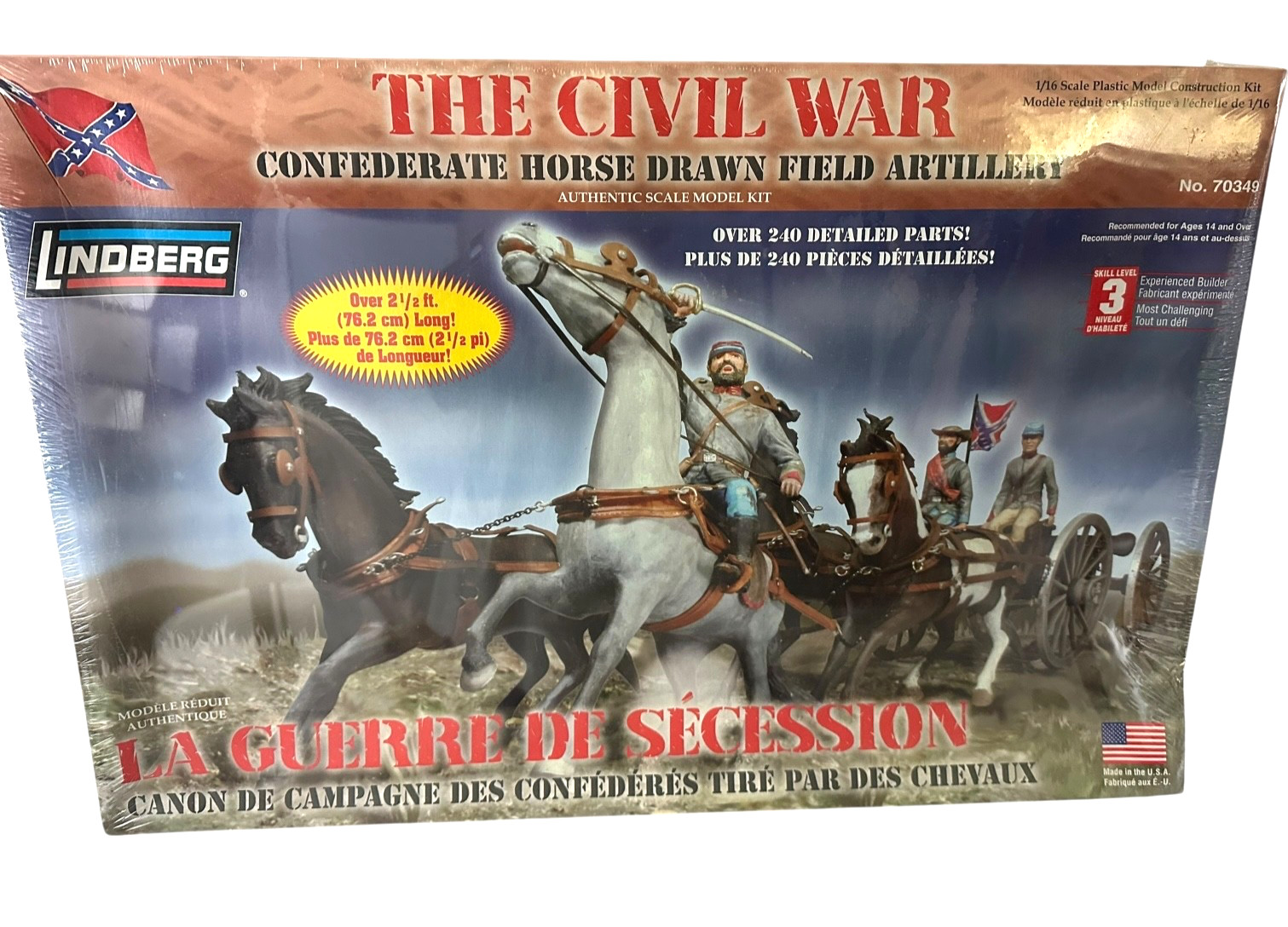 LINDBERG # 70349 Civil War Confederate Horse Drawn Field Artillery Model Kit NEW LINDBERG # 70349 Civil War Confederate Horse Drawn Field Artillery Model Kit NEW