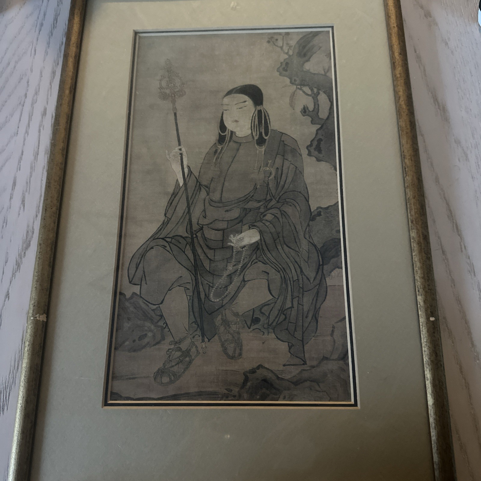 Prince shotoku Late 14th Century  Print Framed Vintage Japanese