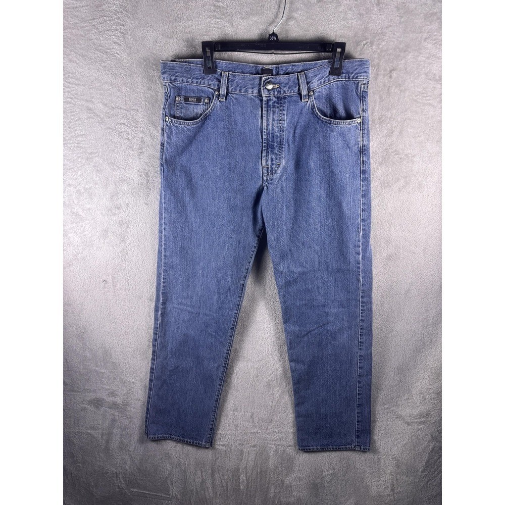 BOSS Hugo Boss Arkansas Jeans Mens 35x31 Blue Regular Fit Straight Denim Pants