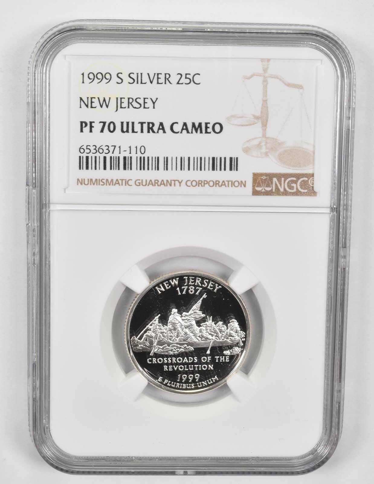 1999-S PF70 UCAM Silver New Jersey Quarter NGC Brown Lbl 1999-S PF70 UCAM Silver New Jersey Quarter NGC Brown Lbl