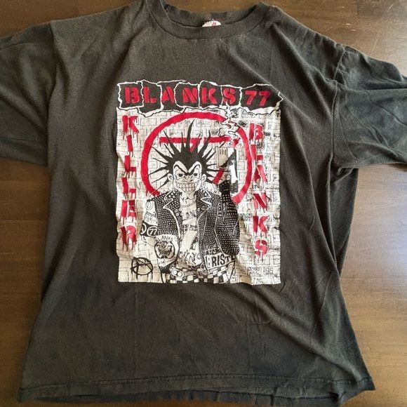 Vintage 90’s Blanks 77 Hardcore Punk Band T-shirt reprint VK12125