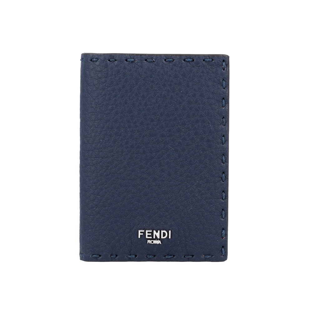 FENDI Selleria Card Wallet 7M0349 AW2F F1USI 7.5cmx11cmx0.5cm Blue