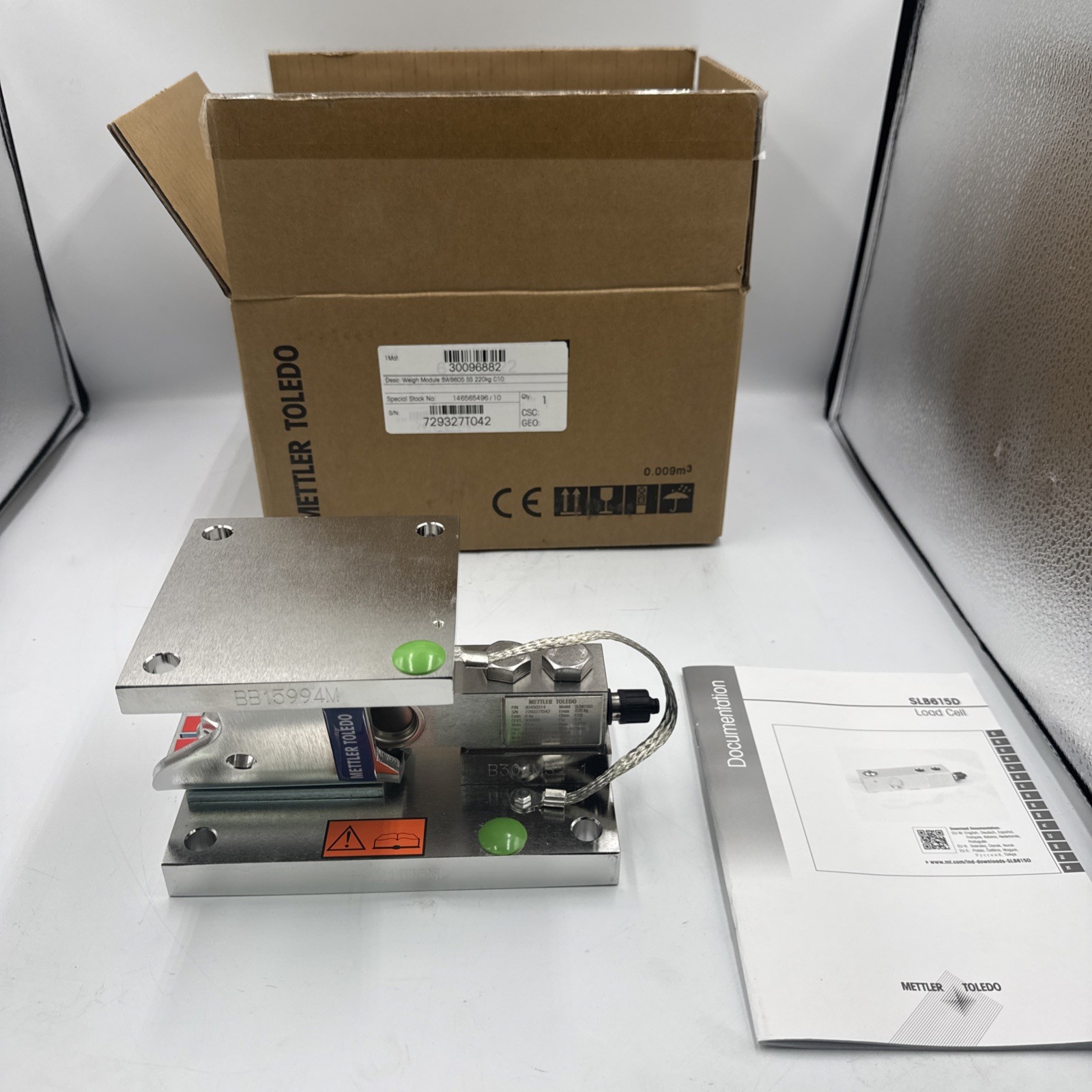 New Mettler Toledo SWB605 SS Weigh Module W/ SLB615D Load Cell New Mettler Toledo SWB605 SS Weigh Module W/ SLB615D Load Cell