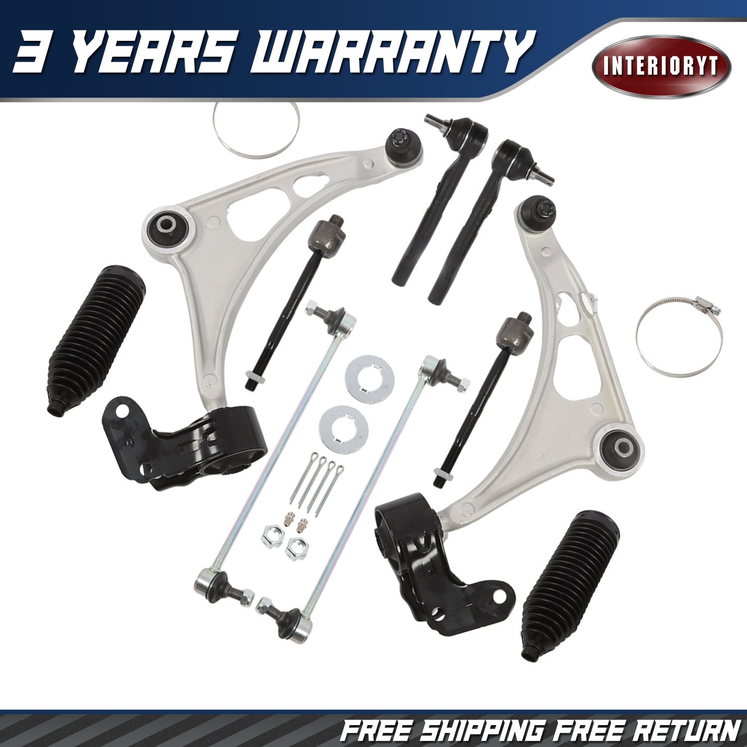 Front Lower Control Arm w/ Ball Joints Suspension Kit For 2016-21 Honda Pilot