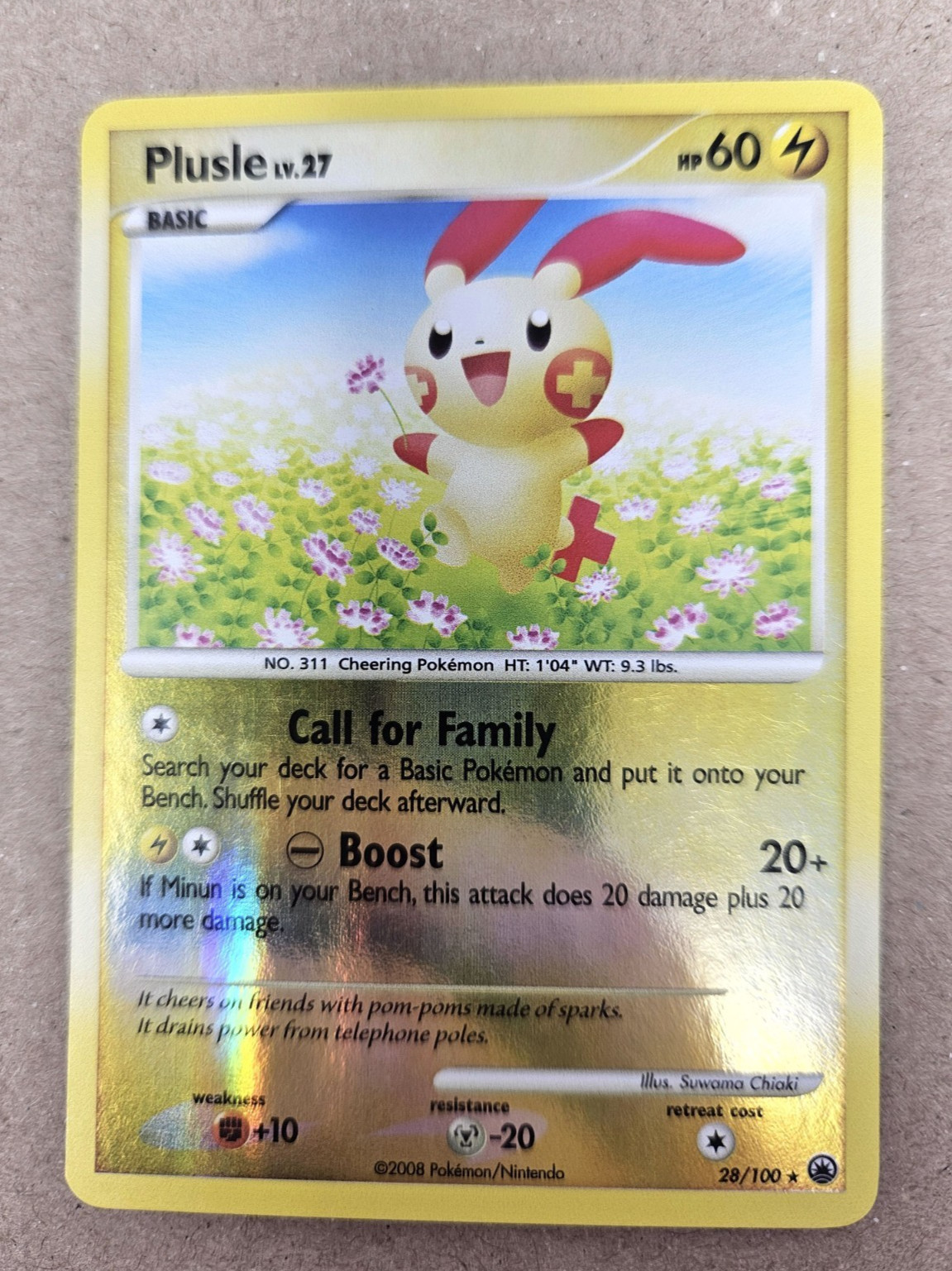 Plusle 28/100 Reverse Holo Majestic Dawn LP