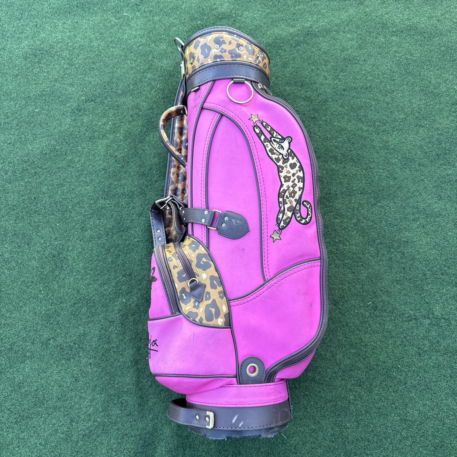 Women's JC de Castelbajac Golf Cart Bag / RARE PINK LEOPARD WOW  HOT 3 Way Cart
