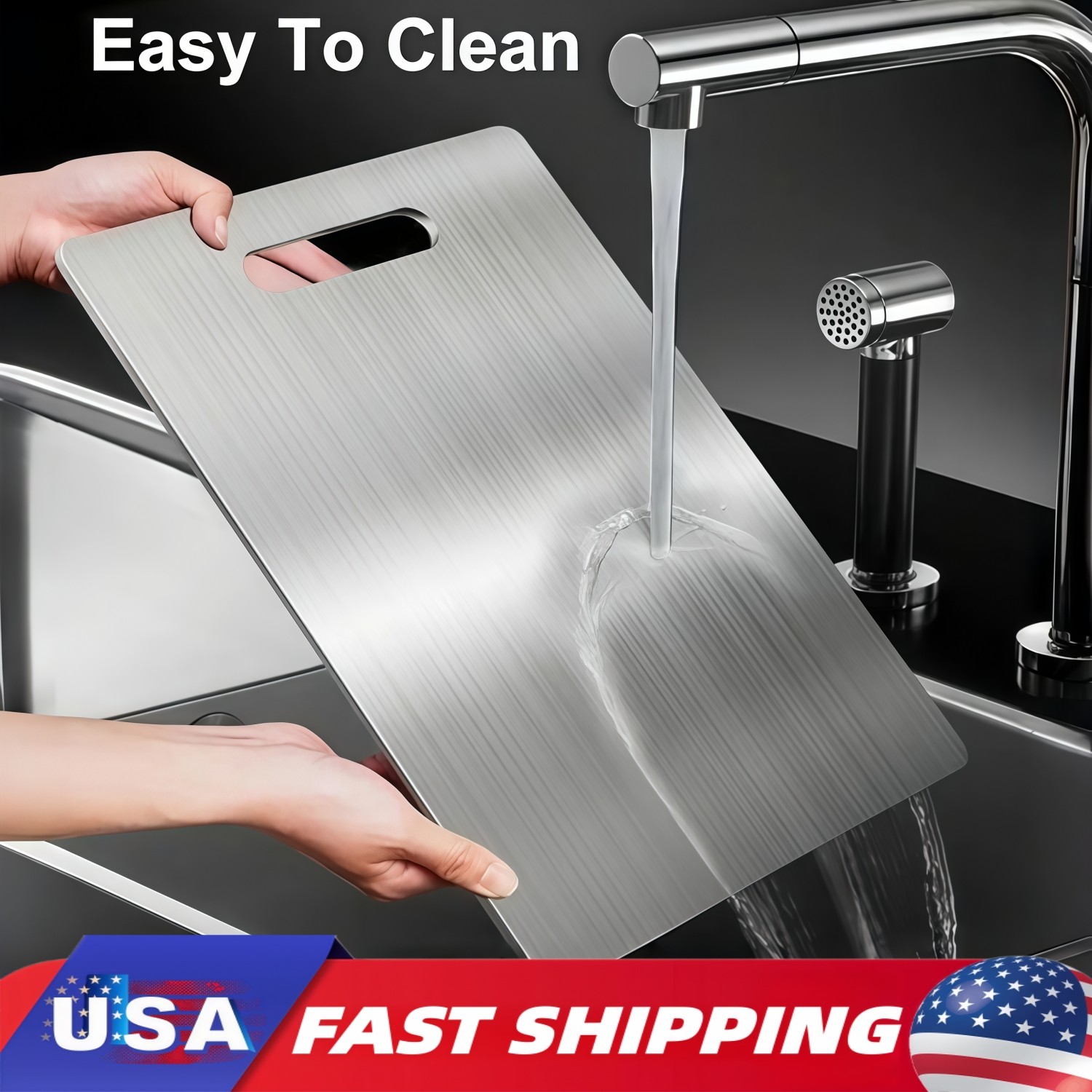 Titanium Cutting Board 100% Pure Non-Stick Double-Sided 11x15.5\