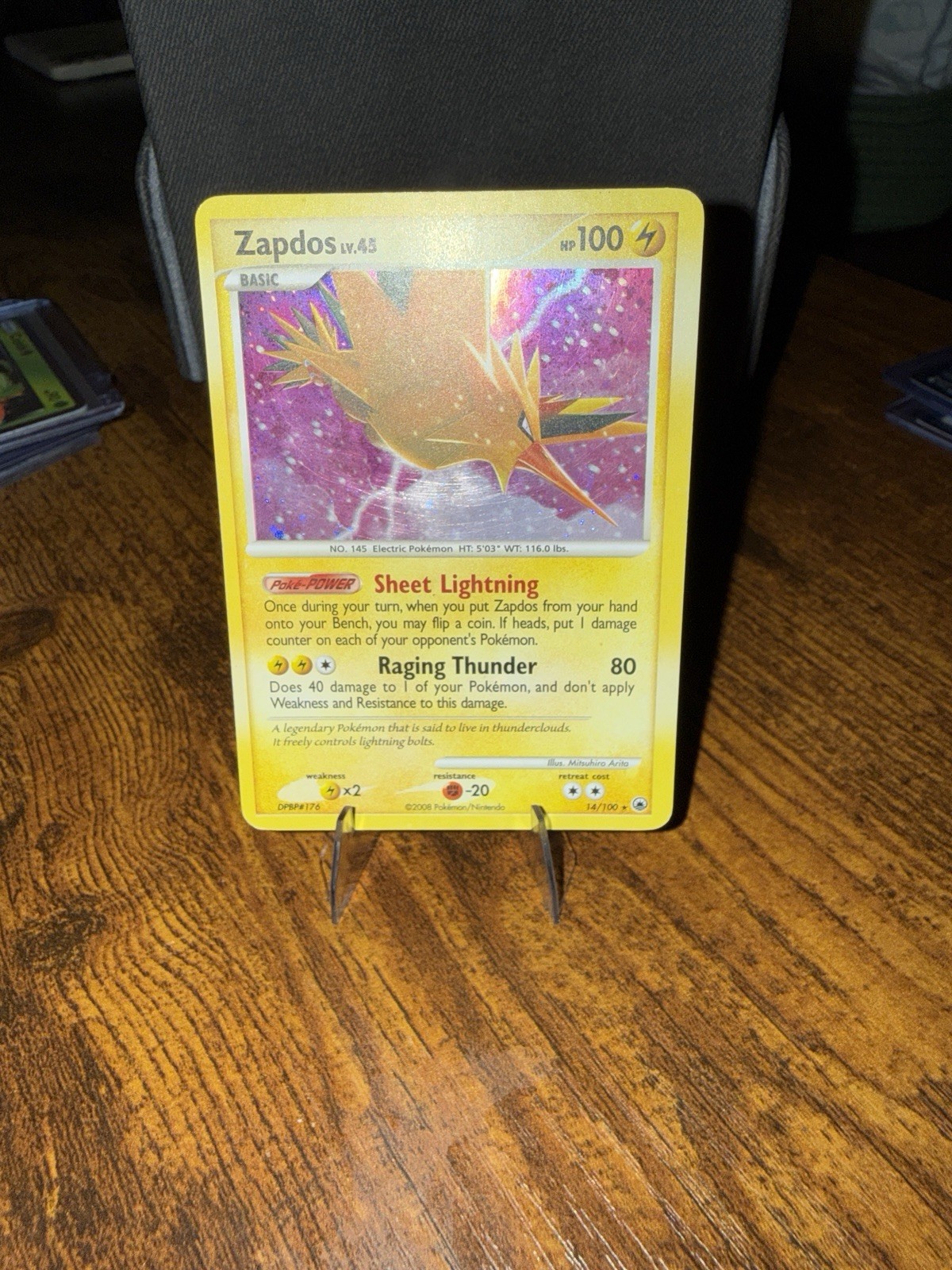 Zapdos 14/100 Majestic Dawn Holo Rare 2008 Pokémon TCG NM Zapdos 14/100 Majestic Dawn Holo Rare 2008 Pokémon TCG NM