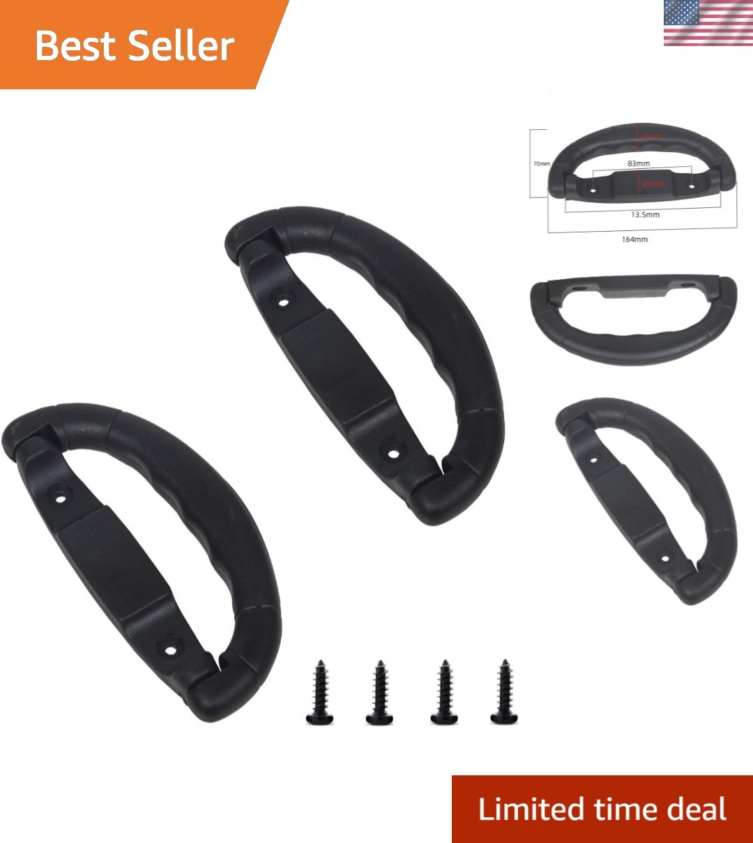 Plastic Pull Handle for Golf Travel Bag 2 Pack Sturdy Replacement Grip