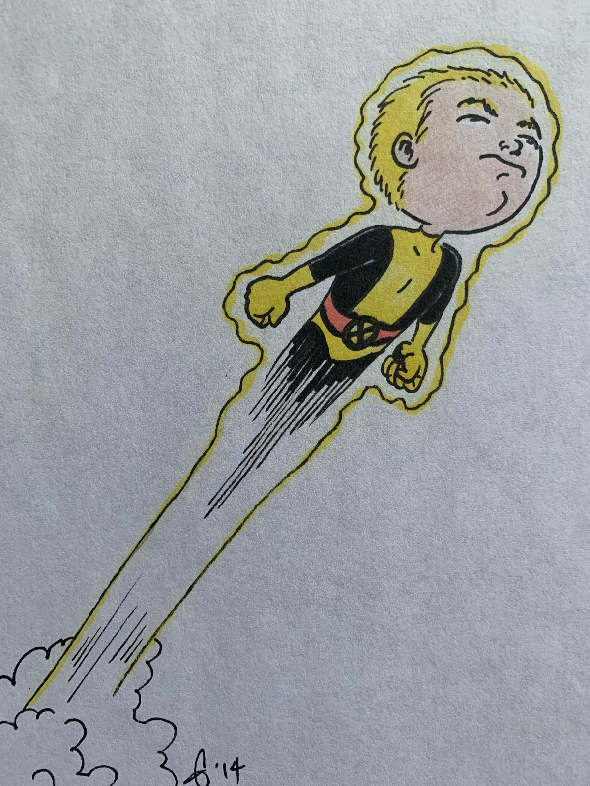 CANNONBALL (New Mutants) - 2014 - original art - ink & color marker/pencil