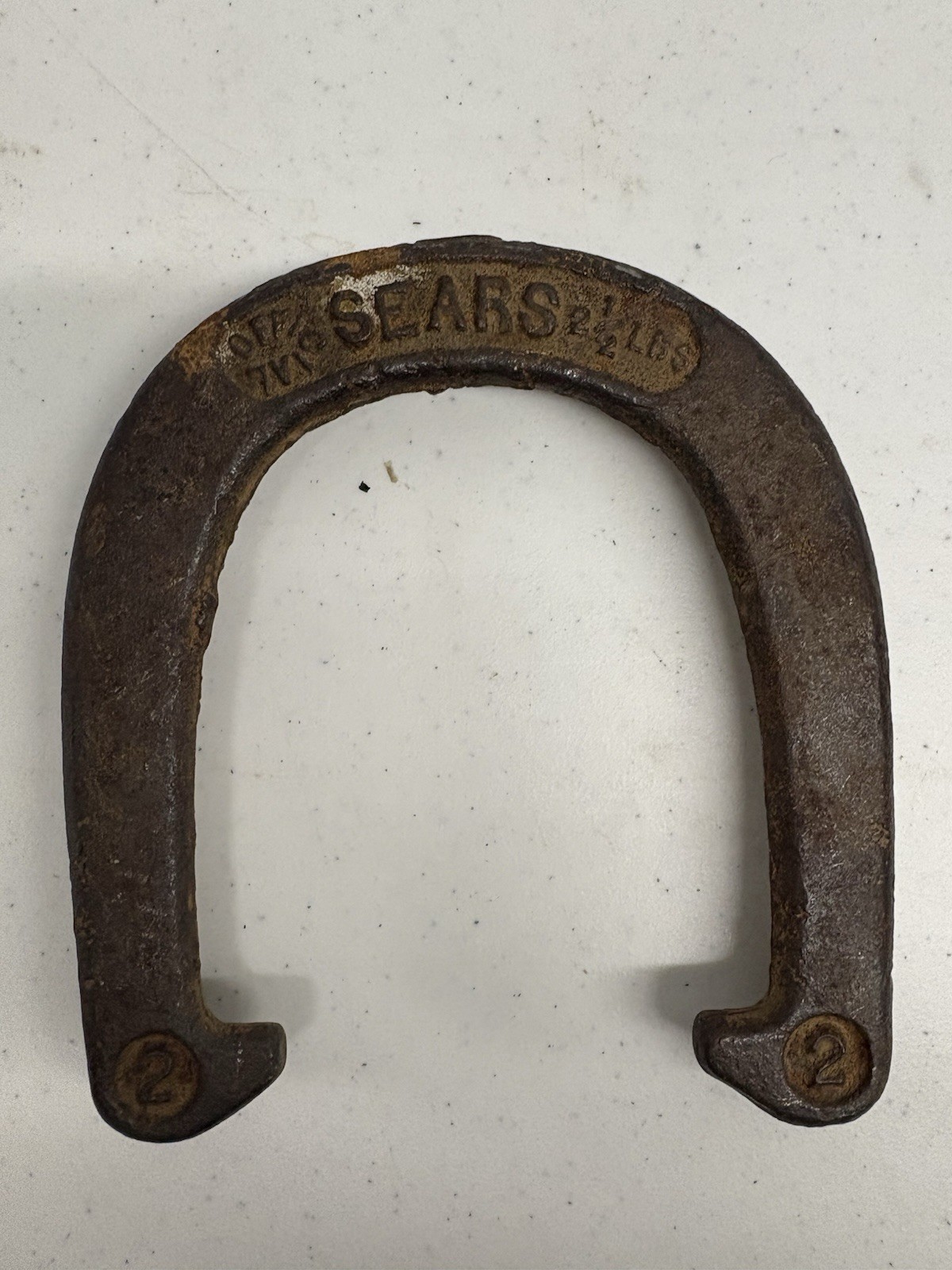 Vintage Sears 2-1/2 LB Cast Iron Pitching Horseshoe Heavy Rustic Decor
