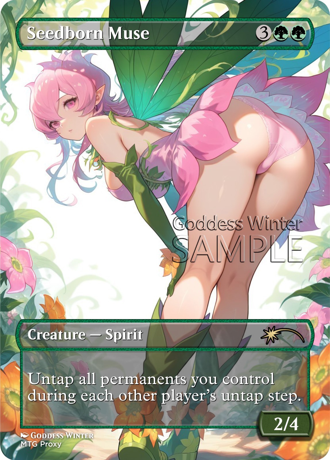 MTG - Seedborn Muse - Fanart Borderless Style - EDH / Playtest MTG - Seedborn Muse - Fanart Borderless Style - EDH / Playtest