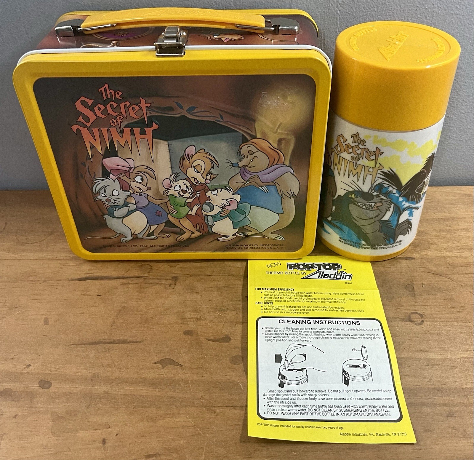 1982 Aladdin Secret of NIMH Metal Lunchbox & Thermos - BRAND NEW MINT CONDITION 1982 Aladdin Secret of NIMH Metal Lunchbox & Thermos - BRAND NEW MINT CONDITION