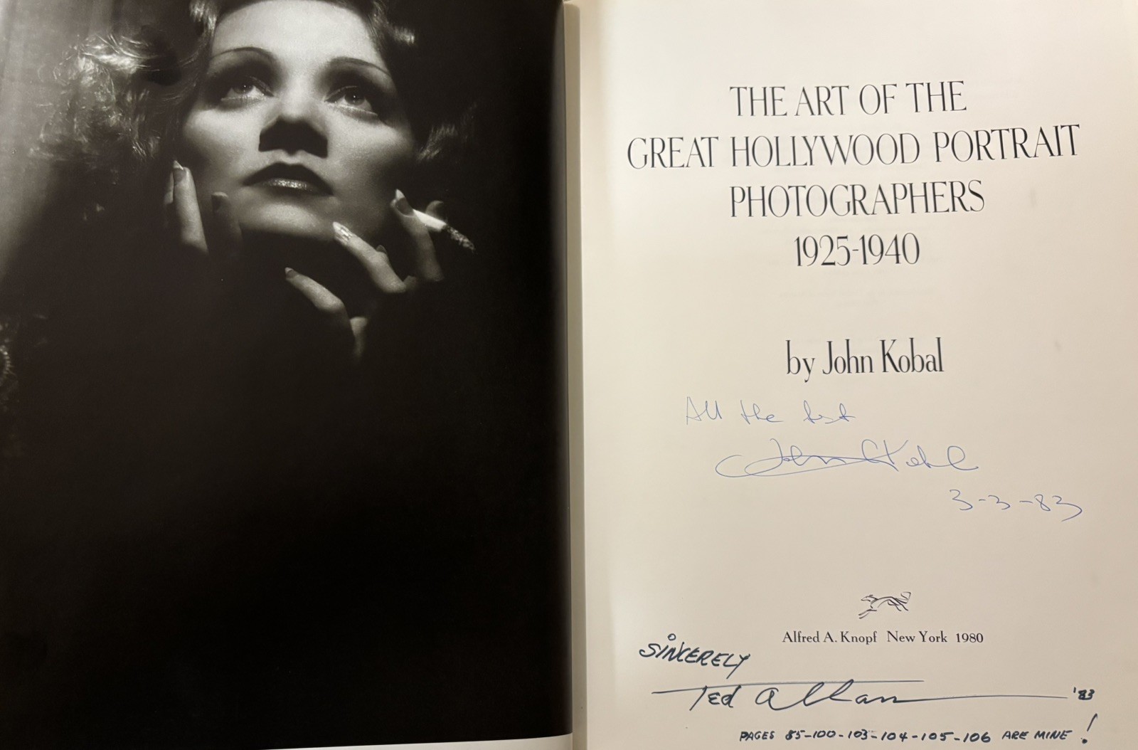 Signed Art of the Great Hollywood Portrait Photographers 1925-1940 1st Edition Signed Art of the Great Hollywood Portrait Photographers 1925-1940 1st Edition