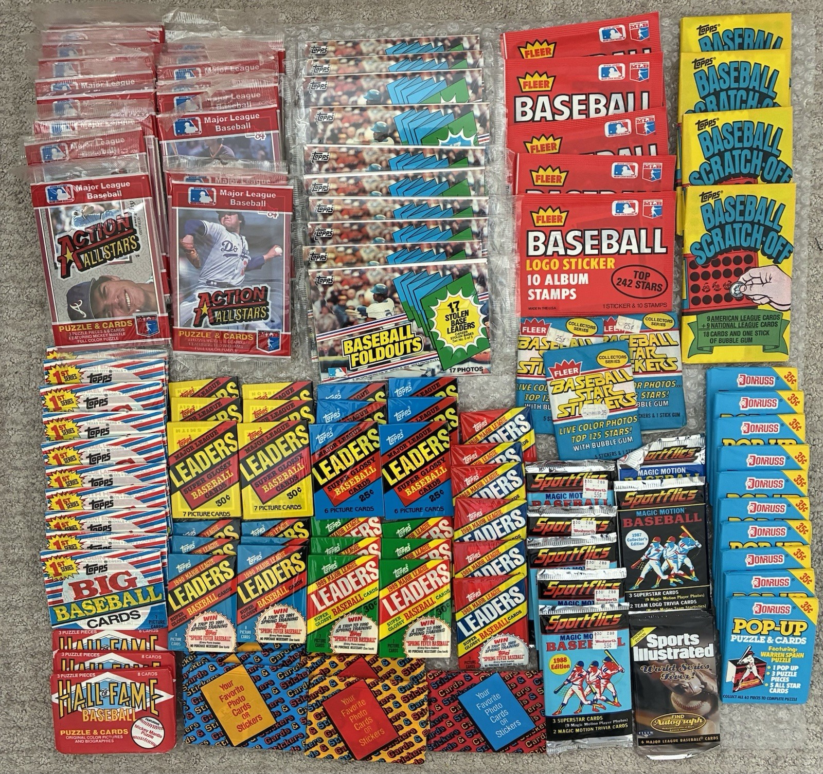 107 RARE PACKS Sealed Vintage Baseball Topps Donruss Fleer Sportflics 1980’s Odd