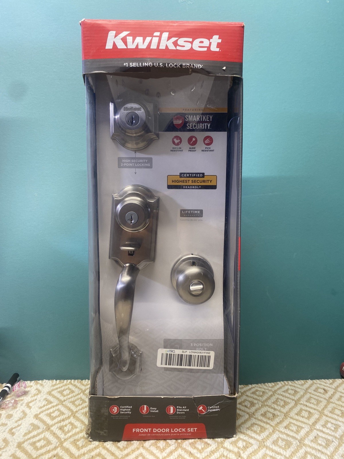 Kwikset Montara Single Cylinder Handleset with Juno Knob Satin Nickel 95530-018 Kwikset Montara Single Cylinder Handleset with Juno Knob Satin Nickel 95530-018